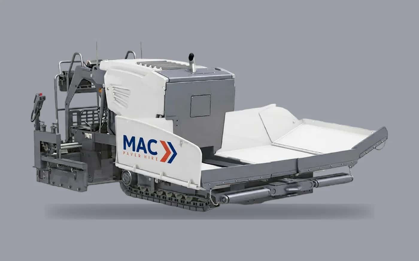 MAC VÖGELE SUPER 800-3i mini tracked paver in hire livery - illustrated product view