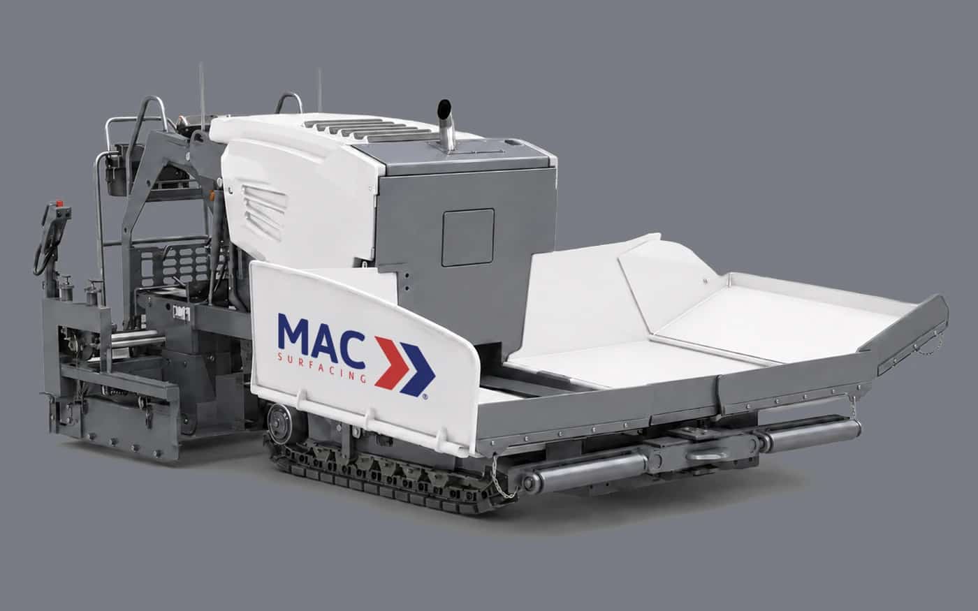 MAC VÖGELE SUPER 800-3i mini tracked paver in hire livery - illustrated product view