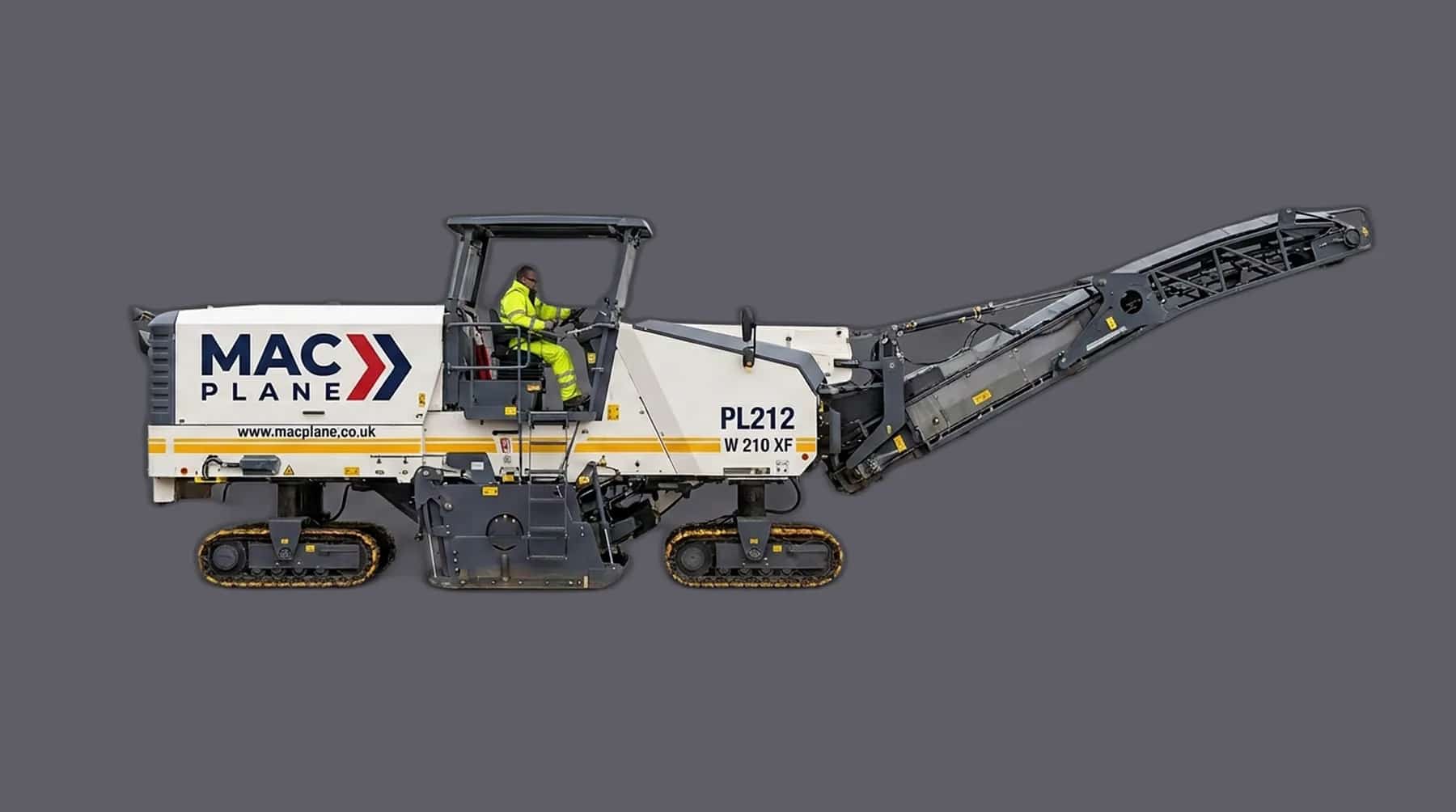 MAC PLANE 2m Wirtgen W 210 XF road planer with loading elevator - illustrated product view