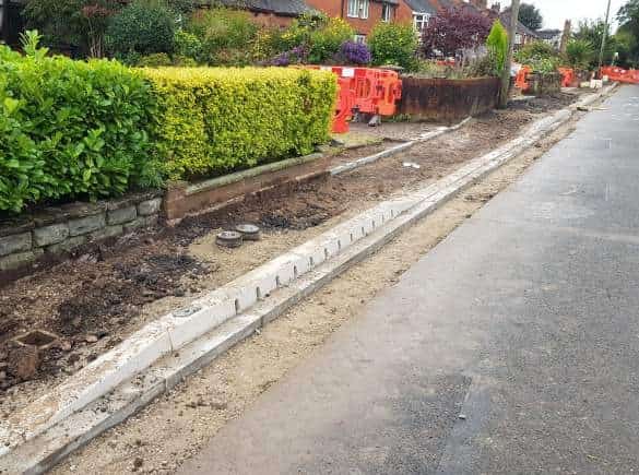 Footpath Reconstruction, Newcastle Road, Madeley