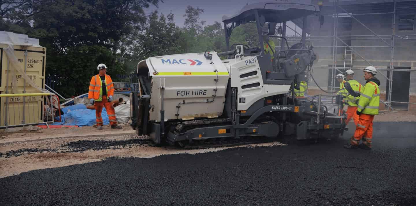 Surfacing works on a civil engineering project