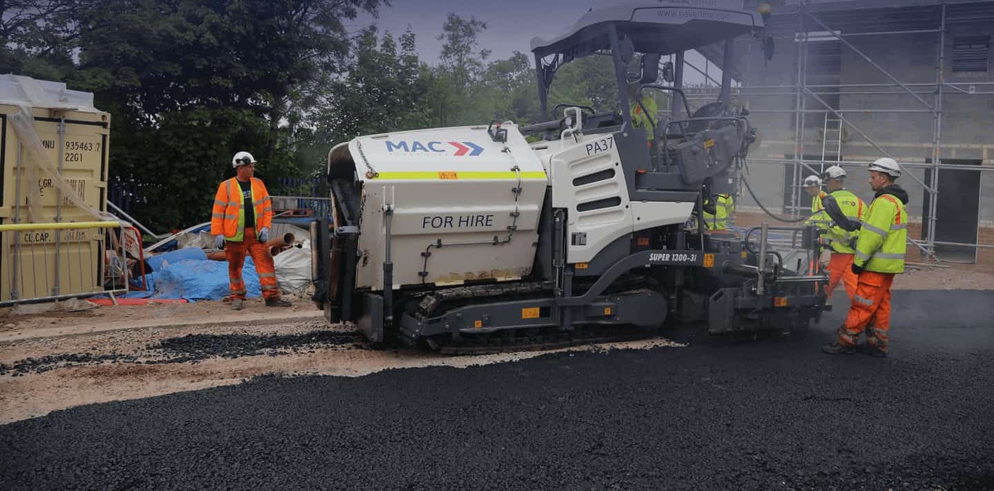 Surfacing works on a civil engineering project