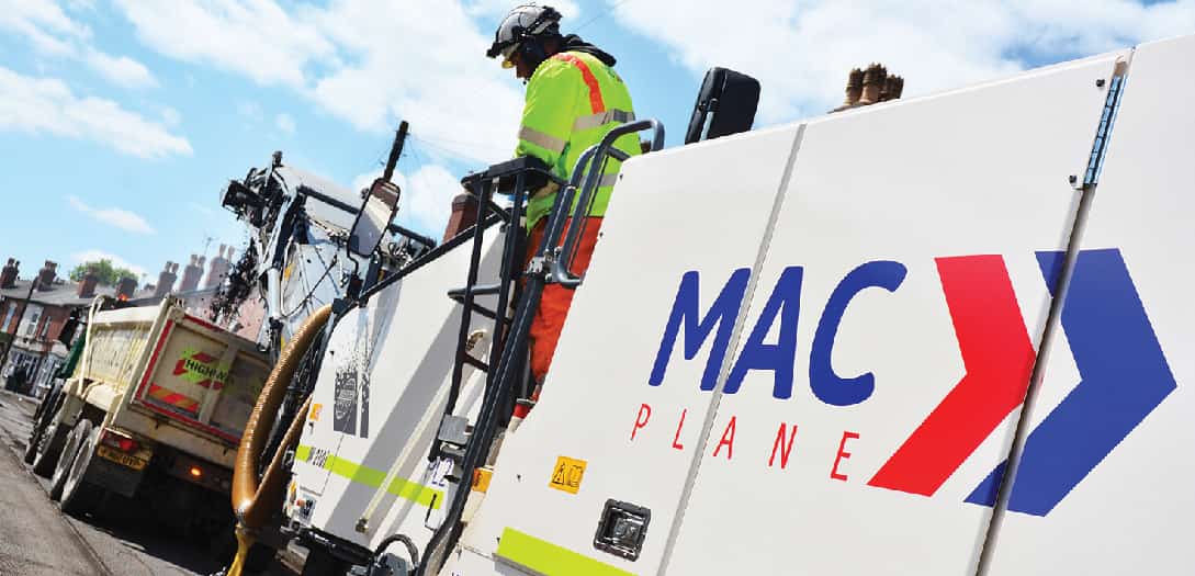 MAC road planer working on a residential street